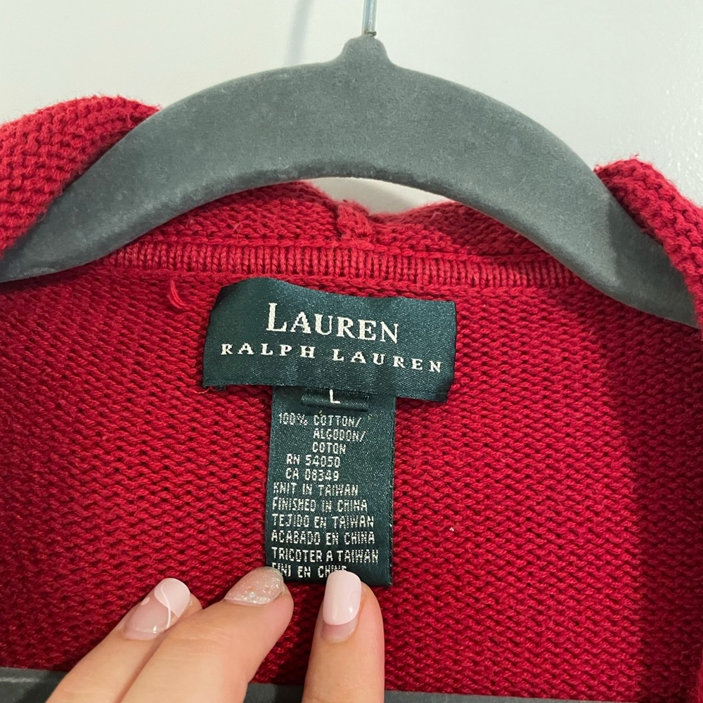 Lauren Ralph Lauren Zip-Up Hoodie | Red - Picture 5 of 5